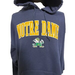 Notre Dame Fighting Irish Hoodie Captivating Apparel Navy Mens Large NWOT